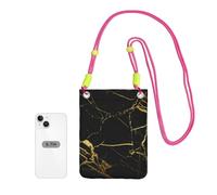 LfearTesa Petit sac à bandoulière, portefeuille pour téléphone portable, sac à main, sac à bandoulière, noir et or, Nb,Fuchsia