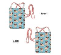 LfearTesa Petit sac à bandoulière, portefeuille pour téléphone portable, sac à main, sac à bandoulière, carlin,Rose