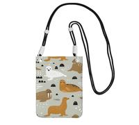 LfearTesa Petit sac à bandoulière, portefeuille pour téléphone portable, sac à main, sac à bandoulière, motif phoque et morse,Noir