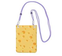 LfearTesa Petit sac à bandoulière, portefeuille pour téléphone portable, sac à main, sac à bandoulière, motif fromage jaune,Violet