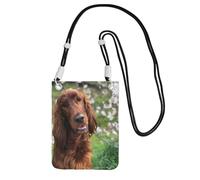 LfearTesa Petit sac à bandoulière, portefeuille pour téléphone portable, sac à main, sac à bandoulière, drôle de setter irlandais,Noir