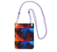 LfearTesa Petit sac à bandoulière, portefeuille pour téléphone portable, sac à main, sac à bandoulière, flamme rouge et bleue,Violet