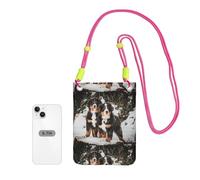 LfearTesa Petit sac à bandoulière, portefeuille pour téléphone portable, sac à main, sac à bandoulière, motif bouvier bernois amusant,Fuchsia