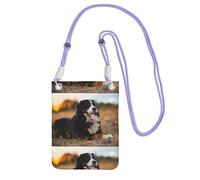 LfearTesa Petit sac à bandoulière, portefeuille pour téléphone portable, sac à main, sac à bandoulière, bouvier bernois,Violet