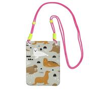 LfearTesa Petit sac à bandoulière, portefeuille pour téléphone portable, sac à main, sac à bandoulière, motif phoque et morse,Fuchsia