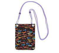 LfearTesa Petit sac à bandoulière, portefeuille pour téléphone portable, sac à main, sac à bandoulière, motif teckels « J'aime mon chien »,Violet