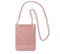 LfearTesa Petit sac à bandoulière, portefeuille pour téléphone portable, sac à main, sac à bandoulière, rose or, paillettes roses,Rose