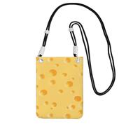 LfearTesa Petit sac à bandoulière, portefeuille pour téléphone portable, sac à main, sac à bandoulière, motif fromage jaune,Noir