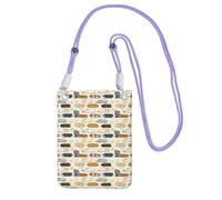 LfearTesa Petit sac à bandoulière, portefeuille pour téléphone portable, sac à main, sac à bandoulière, défilé de cochons d'Inde,Violet