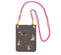 LfearTesa Petit sac à bandoulière, portefeuille pour téléphone portable, sac à main, sac à bandoulière, mignon Basset Hound,Fuchsia