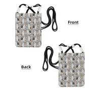 LfearTesa Petit sac à bandoulière, portefeuille pour téléphone portable, sac à main, sac à bandoulière, vieux chien de berger anglais, mignon vieux chien de berger anglais et cafés,Noir
