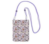 LfearTesa Petit sac à bandoulière, portefeuille pour téléphone portable, sac à main, sac à bandoulière, motif lévrier, violet clair,Violet