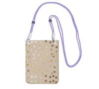 LfearTesa Petit sac à bandoulière, portefeuille pour téléphone portable, sac à main, sac à bandoulière, sac à pois pailletés beige et doré,Violet
