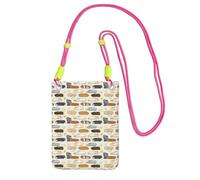 LfearTesa Petit sac à bandoulière, portefeuille pour téléphone portable, sac à main, sac à bandoulière, défilé de cochons d'Inde,Fuchsia