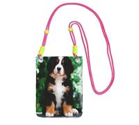 LfearTesa Petit sac à bandoulière, portefeuille pour téléphone portable, sac à main, sac à bandoulière, bouvier bernois,Fuchsia