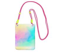 LfearTesa Petit sac à bandoulière, portefeuille pour téléphone portable, sac à main, sac à bandoulière, papier à dessin pastel coloré arc-en-ciel,Fuchsia