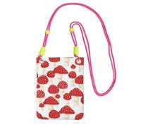 LfearTesa Petit sac à bandoulière, portefeuille pour téléphone portable, sac à main, sac à bandoulière, motif champignons rouges amanite tue-mouches,Fuchsia