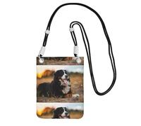 LfearTesa Petit sac à bandoulière, portefeuille pour téléphone portable, sac à main, sac à bandoulière, bouvier bernois,Noir
