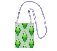 LfearTesa Petit sac à bandoulière, portefeuille pour téléphone portable, sac à main, sac à bandoulière, Les Sims Plumbob,Violet