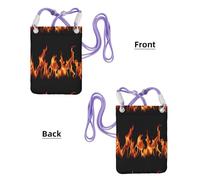 LfearTesa Petit sac à bandoulière, portefeuille pour téléphone portable, sac à main, sac à bandoulière, imprimé flammes brûlantes multicolore,Violet