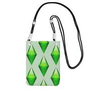 LfearTesa Petit sac à bandoulière, portefeuille pour téléphone portable, sac à main, sac à bandoulière, Les Sims Plumbob,Noir