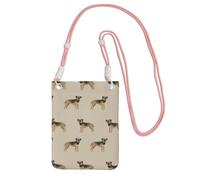 LfearTesa Petit sac à bandoulière, portefeuille pour téléphone portable, sac à main, sac à bandoulière, motif chien Border Terrier, couleur beige,Rose