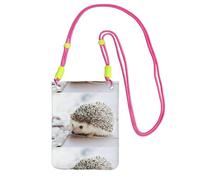 LfearTesa Petit sac à bandoulière, portefeuille pour téléphone portable, sac à main, sac à bandoulière, imprimé hérisson,Fuchsia