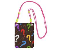LfearTesa Petit sac à bandoulière, portefeuille pour téléphone portable, sac à main, sac à bandoulière, point d'interrogation coloré,Fuchsia