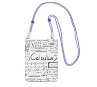 LfearTesa Petit sac à bandoulière, portefeuille pour téléphone portable, sac à main, sac à bandoulière, sac à dos, mathématiques, géométrie, geek, calcul,Violet