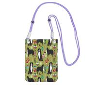 LfearTesa Petit sac à bandoulière, portefeuille pour téléphone portable, sac à main, sac à bandoulière, motif bouvier bernois, chien mignon de Noël,Violet