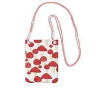LfearTesa Petit sac à bandoulière, portefeuille pour téléphone portable, sac à main, sac à bandoulière, motif champignons rouges amanite tue-mouches,Rose