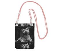 LfearTesa Petit sac à bandoulière, portefeuille pour téléphone portable, sac à main, sac à bandoulière, American Pitbull,Rose