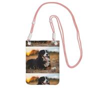 LfearTesa Petit sac à bandoulière, portefeuille pour téléphone portable, sac à main, sac à bandoulière, bouvier bernois,Rose