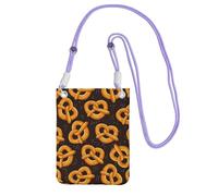 LfearTesa Petit sac à bandoulière, portefeuille pour téléphone portable, sac à main, sac à bandoulière, bretzel de dessin animé,Violet