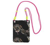 LfearTesa Petit sac à bandoulière, portefeuille pour téléphone portable, sac à main, sac à bandoulière, motif serpent python,Fuchsia