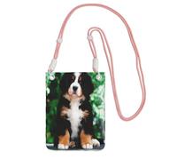 LfearTesa Petit sac à bandoulière, portefeuille pour téléphone portable, sac à main, sac à bandoulière, bouvier bernois,Rose