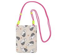 LfearTesa Petit sac à bandoulière, portefeuille pour téléphone portable, sac à main, sac à bandoulière, motif vieux berger anglais,Fuchsia