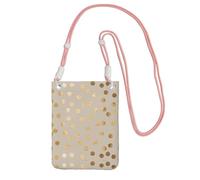 LfearTesa Petit sac à bandoulière, portefeuille pour téléphone portable, sac à main, sac à bandoulière, sac à pois pailletés beige et doré,Rose