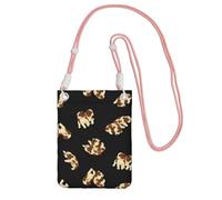 LfearTesa Petit sac à bandoulière, portefeuille pour téléphone portable, sac à main, sac à bandoulière, motif chiot cavalier,Rose