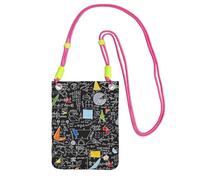 LfearTesa Petit sac à bandoulière, portefeuille pour téléphone portable, sac à main, sac à bandoulière, mathématiques,Fuchsia