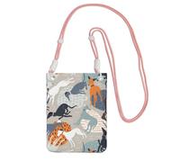 LfearTesa Petit sac à bandoulière pour téléphone portable, portefeuille, sac à main, sac à bandoulière, motif lévriers mignons,Rose
