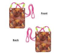 LfearTesa Petit sac à bandoulière pour téléphone portable, portefeuille, sac à main, sac à bandoulière, tendance, chic, terre cuite, rouille, orange, marron,Fuchsia
