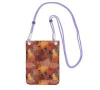 LfearTesa Petit sac à bandoulière pour téléphone portable, portefeuille, sac à main, sac à bandoulière, tendance, chic, terre cuite, rouille, orange, marron,Violet