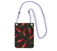 LfearTesa Petit sac à bandoulière pour téléphone portable, portefeuille, sac à main, sac à bandoulière, piment rouge,Violet
