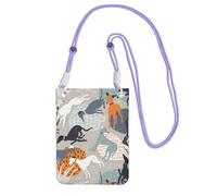 LfearTesa Petit sac à bandoulière pour téléphone portable, portefeuille, sac à main, sac à bandoulière, motif lévriers mignons,Violet