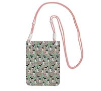 LfearTesa Petit sac à bandoulière pour téléphone portable, portefeuille, sac à main, sac à bandoulière, race de chien Springer Spaniel anglais, motif floral,Rose