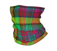 LfearTesa Plaid tropical fruité et lumineux Madras Été, Bandana cache-cou multifonctionnel couvre-chef écharpe visage bouclier bandeau cou plus chaud Tube