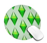 LfearTesa Tapis de Souris Rond The Sims Plumbob, 20 cm, imperméable et antidérapant, avec Base en Caoutchouc.