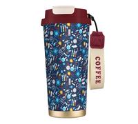 LfearTesa Tasse de voyage écologique en acier inoxydable 316, avec cordon, motif chimie, idéale pour le bureau ou la voiture,Rouge