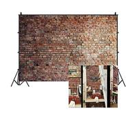 LFEEY Toile de Fond Vintage de 3 x 2,4 m - Motif Mur de Briques Rouges - pour Photographie de Nouveau-né, fête prénatale, Fille, Adulte, Photos de Mariage, Portrait - Accessoires de Studio Photo